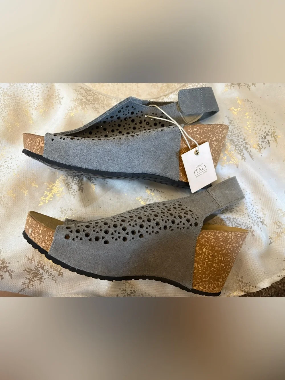A. Giannetti Made in Italy Suede Wedge Sandals